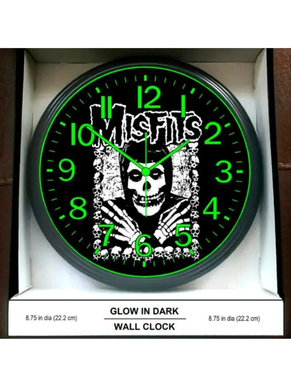 Misfits Music Studio Lounge Glow in the Dark Wall Clock NEW!